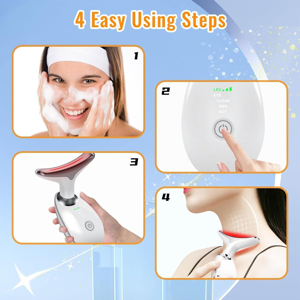 Appareil Beauté Micro Glow – Masseur Visage & Cou LED 7 Couleurs - Glowy