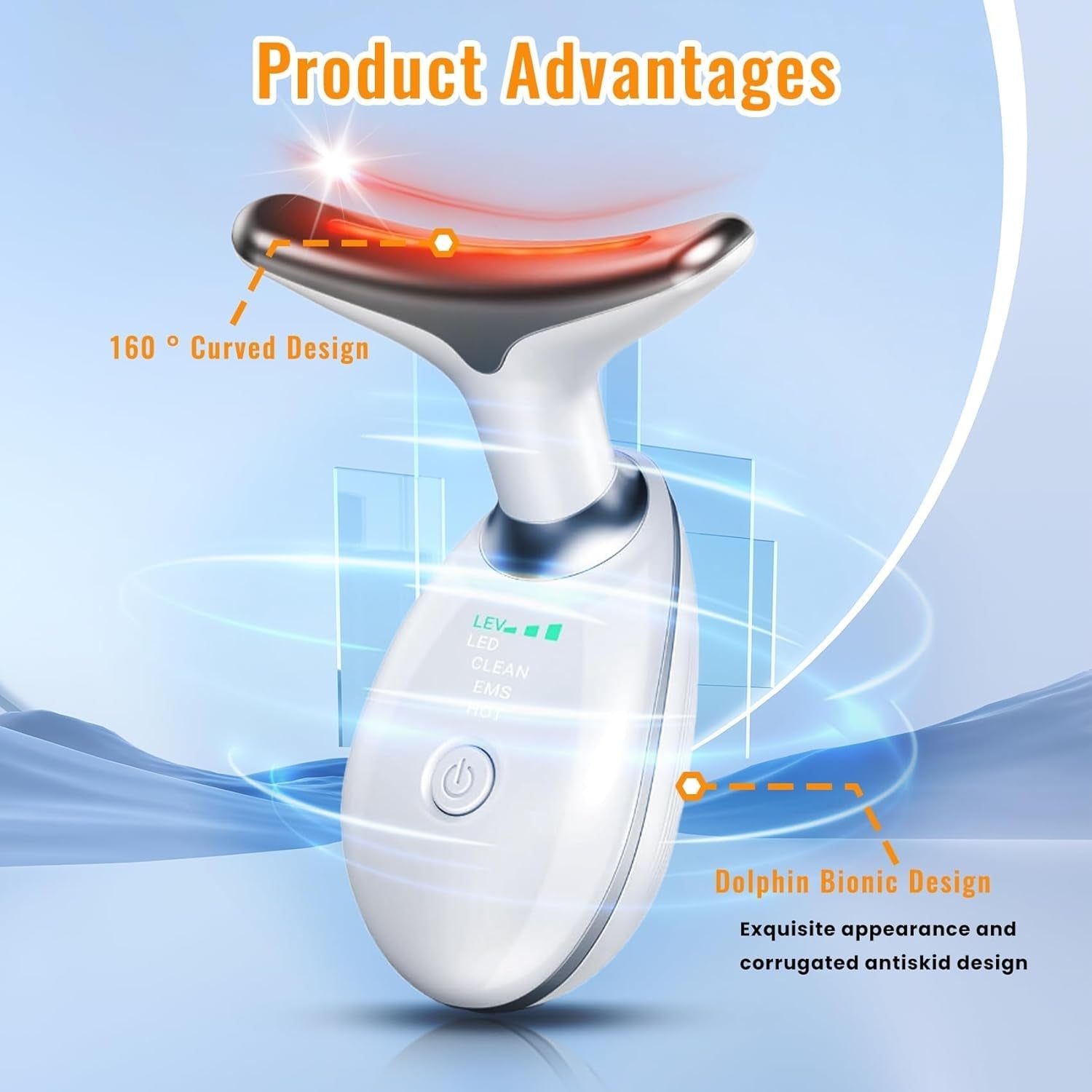 Appareil Beauté Micro Glow – Masseur Visage & Cou LED 7 Couleurs - Glowy